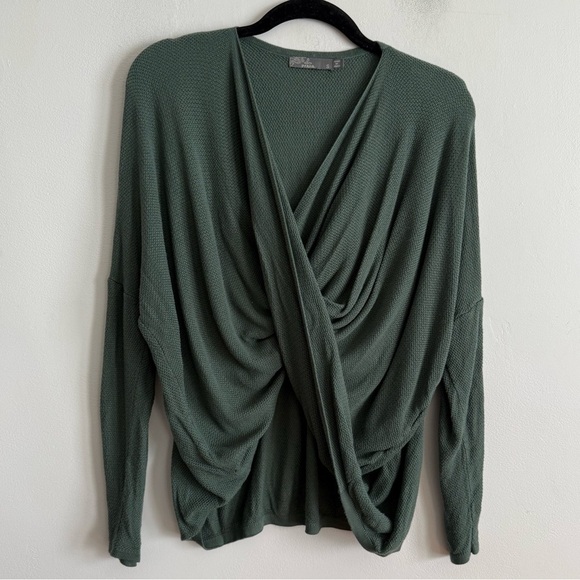 Prana Narcisso Sweater Green Draped Long Sleeve Top - Picture 5 of 11